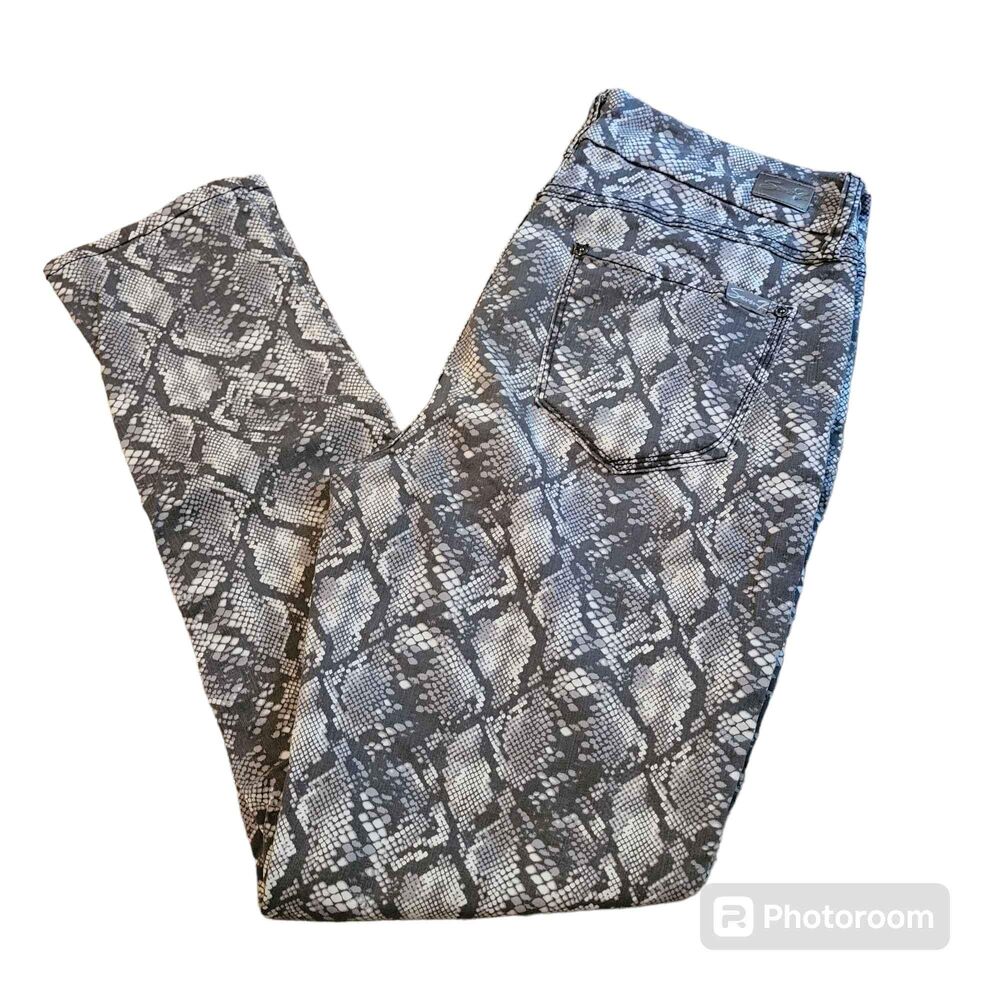 Women's Size 10 High Rise Skinny Seven 7 Snakeskin print Jeans